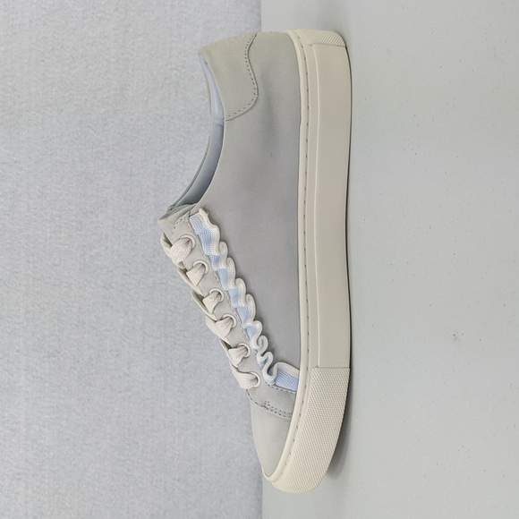 Tory Burch Sport Ruffle Leather Sneakers Shoes Women's Size 6.5 M Light Blue - Picture 6 of 11